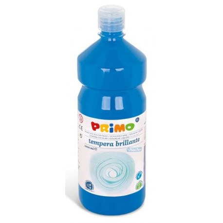 TEMPERA PRONTA PRIMI PASSI COLORE CYAN AZZURRO DA 1 LITRO UTILE A SCUOLA SUPERLAVABILE PRIMO MOROCOLOR MADE IN ITALY