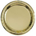 CONFEZIONE 8 PIATTI CARTA PICCOLI 7" GOLD PIATTI DI CARTA 17CM COLORE ORO PER USO ALIMENTARE UNIQUE PAPER PLATES