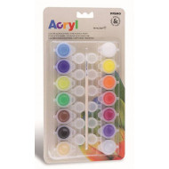 BLISTER 14 COLORI A TEMPERA ACRILICA FINE 4,5ML + PENNELLO FINE ACRYLIC PAINT HOBBY PROFESSIONAL CMP PRIMO MADE IN ITALY