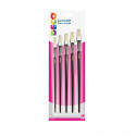 SET 5 PENNELLI PIATTI PER PITTURA DI PURA SETOLA MANICO CORTO ADATTO QUALSIASI TECNICA 5 PEZZI NUMERO 0,2,4,6,8 DECO CWR