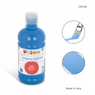 PRIMI PASSI COLORE A TEMPERA PRONTA CYAN AZZURRO CIANO 500ML UTILE A SCUOLA SUPERLAVABILE PRIMO MOROCOLOR MADE IN ITALY