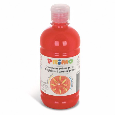 PRIMI PASSI COLORE A TEMPERA BRILLANTE ROSSO VERMIGLIONE500ML UTILE A SCUOLA SUPERLAVABILE PRIMO MOROCOLOR MADE IN ITALY