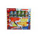 SET TIRO A SEGNO 2 PISTOLE, 6 PROIETTILI IN GOMMA SOFFICE ,5 LATTINE COLORATE GIOCO PER BIMBI