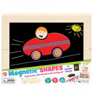 SET LAVAGNA MAGNETICA SHAPES 30X23CM GIOCO CREATIVO LIBRO 7 SCHEDE+76 PEZZI IN LEGNO+GESSETTI+14 IMMAGINI PER CREARE