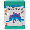 KIT DINOSAURO CREA LO SCHELETRO STEGOSAURO ALTO 13CM CON IL LEGNO E RICOPRILO CON L ARGILLA COLORATA LIBRO CARD INCLUSI