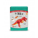 KIT DINOSAURO COSTRUISCI IL TUO T-REX ALTO 15CM CON IL LEGNO E RICOPRILO CON L" ARGILLA COLORATA LIBRO CARD INCLUSI