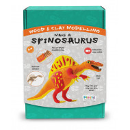 KIT DINOSAURO COSTRUISCI IL TUO SPINOSAURO DA 16CM CON IL LEGNO E RICOPRILO CON L" ARGILLA COLORATA LIBRO CARD INCLUSI