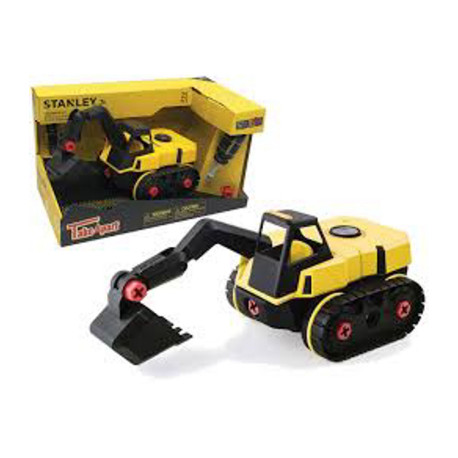 KIT COSTRUZIONI ESCAVATORE SMONTA E RIMONTA IL TUO BUULDOZER 35X15X15CM CON OMINO E ATTREZZI TETTUCCIO APRIBILE