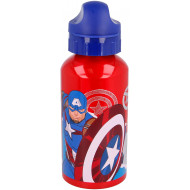 BORRACCIA ALLUMINIO AVENGERS MARVEL ORIGINAL 500ML ROSSA TAPPO BLU CON DOSATORE TOP QUALITY DA REAL TRADE ITALY