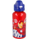 BORRACCIA ALLUMINIO AVENGERS MARVEL ORIGINAL 500ML ROSSA TAPPO BLU CON DOSATORE TOP QUALITY DA REAL TRADE ITALY