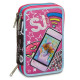 ASTUCCIO SCUOLA 3 ZIP SJ GANG SPEEDLED GIRL CONTENUTO ALTA QUALITÀ 45PZ.PENNA CANC.FRIXION/GIOTTO/PRITT/LYRA.SEVEN ITALY