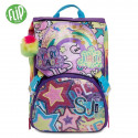 ZAINO SCUOLA SDOPPIABILE BIG SJ GANG MULTICOLOR GIRL LO ZAINO CHE SFOGLI E CAMBIA QUANDO VUOI 27X41X22CM 28L SEVEN ITALY