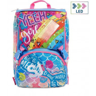 ZAINO SCUOLA SDOPPIABILE BIG SJ GANG OCEANLED GIRL MULTICOLOR LO ZAINO CHE SI ILLUMINA STELLE INTERMI.SEVEN JUNIOR ITALY