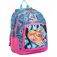 ZAINO SCUOLA ORGANIZZATO ADVANCED CUORE SJ GANG JUST DENIM GIRL31X43X24CM LO ZAINO CHE CAMBIA QUANDO VUOI TU SEVEN ITALY