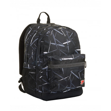 ZAINO SCUOLA ORGANIZZATO SEVEN REVERSIBILE GRAY BACKPACK PRO XXL DOUBLE PROJECT POWER BANK 44X32X20CM 2ZIP GAR.4 ANNI