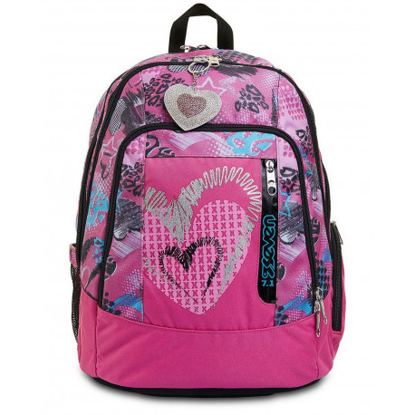 ZAINO SCUOLA SEVEN ADVANCED ORGANIZZATO ROMANTIC FREEDO GIRL 31X43X24CM 30LT TASCA P.PC MAX15"SEVEN ITALY