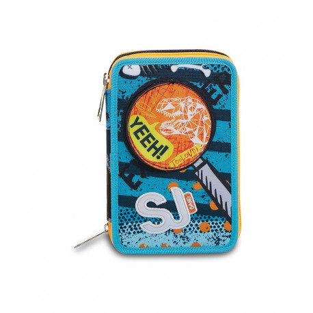 ASTUCCIO SCUOLA 3 ZIP SJ GANG TRAVELLER BOY CONTENUTO ALTA QUALITÀ 45PZ. PENNA CANCELLA.FRIXION/GIOTTO/PRITT.SEVEN ITALY