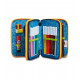 ASTUCCIO SCUOLA 3 ZIP SJ GANG TRAVELLER BOY CONTENUTO ALTA QUALITÀ 45PZ. PENNA CANCELLA.FRIXION/GIOTTO/PRITT.SEVEN ITALY