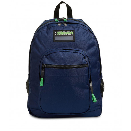 ZAINO FREETHINK SEVEN UNISEX BLUE ZAINO SCUOLA ORGANIZZATO 45X33X22CM 2 ZIP 2 TASCHE CON ZIP + USB PLUG SEVEN ITALY