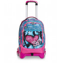 ZAINO SCUOLA TROLLEY 3WD BY SJ GANG JUST DANIM GIRL MULTICOLOR 37X51X27 TROLLEY STACCABILE FUCSIA SEVEN JUNIOR ITALY