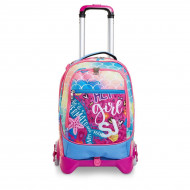 ZAINO SCUOLA TROLLEY JACK 3WD SJ GANG OCEANLED GIRL ZAINO CON TROLLEY SGANCIABILE 3 RUOTE 37X51X27CM SEVEN JUNIOR ITALY