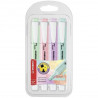 ASTUCCIO 4 EVIDENZIATORI COLORI PASTELLO STABILO PUNTA SOTTILE 1/4MM SWING COOL PASTEL STABILO BOSS ORIGINAL 100% GERMAN