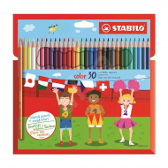 SCATOLA 30 COLORI PASTELLI LEGNO STABILO POINT ORIGINAL COLORI BRILLANTI STESURA RICCA DI COLORE PERFETTI PER SCUOLA