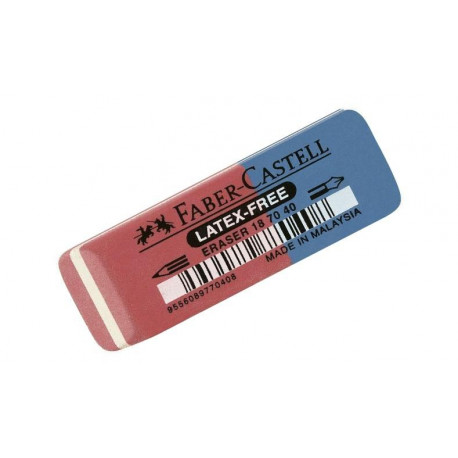 FABER CASTELL GOMMA ROSSA E BLU A SCALPELLO PER CANCELLARE MATITE E INCHIOSTRO ALTA QUALITÀ 7070-40 GERMANY