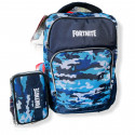 SCHOOL PACK FORTNITE CAMOUFLAGE ZAINO SCUOLA ORGANIZZATO+ASTUCCIO 3ZIP CONT.41PZ.GIOTTO FRIXION LYRA.PANINI SCUOLA ITALY