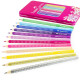 FABER CASTELL SET 12 MATITE COLORATE SPARKLE COLORI BRILLANTI -CORPO TRIANGOLARE ERGONOMICO IN SCATOLA LATTA