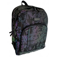 ZAINO ORGANIZZATO REFLECTIVE SQUARE COMIX SCUOLA TEMPO LIBERO 42X32X17CM 3 ZIP TASCHE C/ZIP 1+2 INT.PANINI SCUOLA ITALY