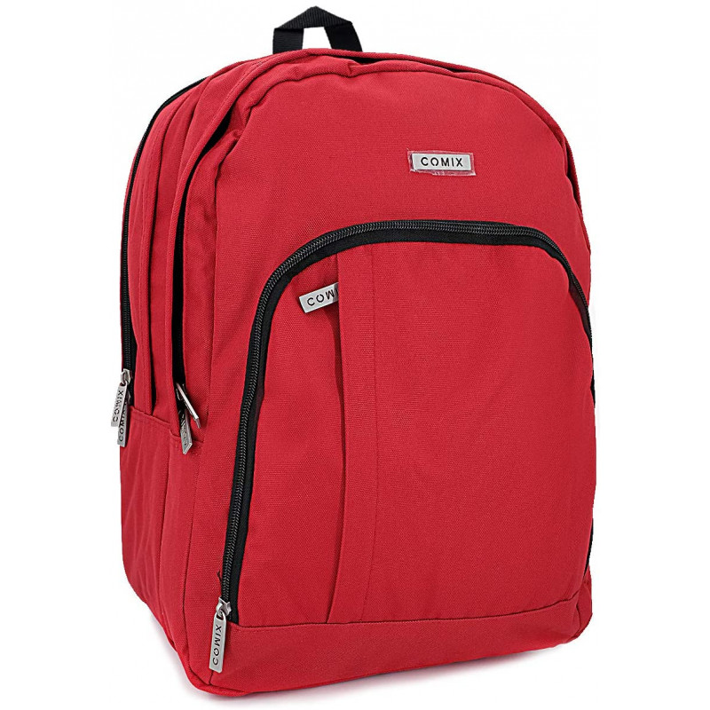 ZAINO ORGANIZZATO COMIX MONOCOLORE ROSSO 42X32X15CM ZAINO SCUOLA E TEMPO LIBERO 3 ZIP TASCA C ZIP PANINI SCUOLA ITALY Parole e Pensieri
