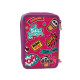 ASTUCCIO 3 ZIP PANDA GOPOP ORGANIZZATO INTERNO 43PZ PENNA CANC.FRIXION PENNAR.MATITE GIOTTO+ACCESS.GIOCHI PREZIOSI ITALY