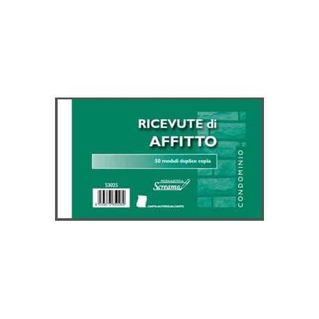 RICEVUTE AFFITTO 50/50 MODULI SCREAMO S3025