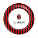 CONFEZIONE 8 PIATTI DI CARTA AC MILAN ORIGINAL 18CM ROSSONERI E BIANCO CON LOGO OFFICIAL PRODUCT BIGIEMME ITALY