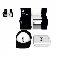 GIFT SET 2 PEZZI PORTAMERENDA BIANCO+ CAPPELLINO FC JUVENTUS NERO CON LOGO OFFICIAL PRODUCT ROYAL INDUSTRY MADE IN ITALY