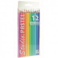 STUDIO PASTEL BLISTER 12 MATITE COLORATE ASTUCCIO 12 PASTELLI A LEGNO COLORI PASTELLO SCUOLA KOH I NOOR ITALIA