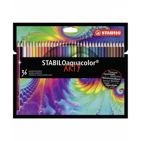 ASTUCCIO 36 PASTELLI STABILO AQUACOLOR ARTY COLORI A LEGNO MATITE ACQUARELLABILI COLORI BRILLANTI E INTENSI STABILO ORIG