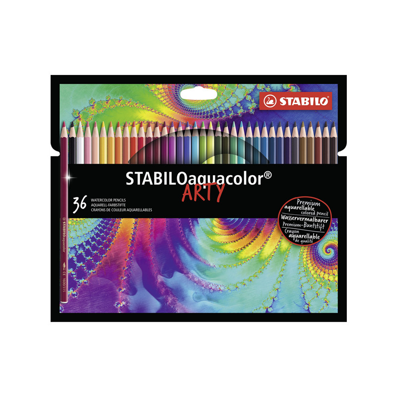 ASTUCCIO 36 PASTELLI STABILO AQUACOLOR ARTY COLORI A LEGNO MATITE  ACQUARELLABILI COLORI BRILLANTI E INTENSI STABILO ORIG - Parole e Pensieri