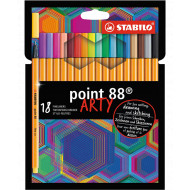 SCATOLA 18 FINELINERS STABILO POINT 88 ARTY 18 PENNE PUNTA FINE 0,4MM PER SCRIVERE FARE SCHIZZI DISEGNARE STABILO POINT