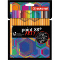 SCATOLA 18 FINELINERS STABILO POINT 88 ARTY 18 PENNE PUNTA FINE 0,4MM PER SCRIVERE FARE SCHIZZI DISEGNARE STABILO POINT