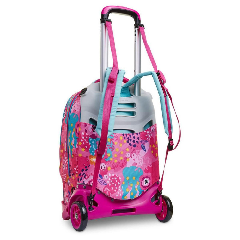 ZAINO TROLLEY SGANCIABILE SJ GANG FACCE NEW SJ GIRL PINK ZAINO SCUOLA  TROLLEY ROSA FUCSIA MULTICOLOR SEVEN JUNIOR ITALY - Parole e Pensieri