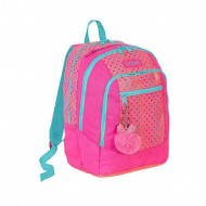 ZAINO SCUOLA ORGANIZZATO ADVANCED CAMOMILLA FLUO HEART CUORI E BATTICUORI DENIM 42X30X12CM DA SEVEN SPA ITALY