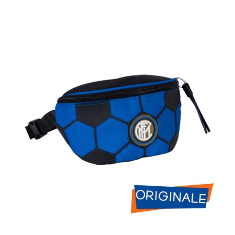 MARSUPIO FC INTERNAZIONALE BLUE"N"BLACK "INTERISTI SI NASCE" 23X8X10CM NERO CON LOGO PRODOTTO UFFICIALE DA SEVEN ITALY