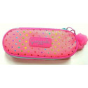 ASTUCCIO ROUND OVALE PORTATUTTO SCUOLA E DA VIAGGIO CAMOMILLA CUORI GLITTER FLUO HEART 22X10X6CM DA SEVEN SPA ITALY