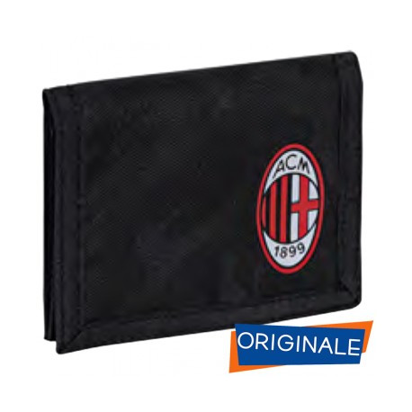 PORTAFOGLIO AC MILAN ROSSONERI 12,5X9CM 2 ANTE TASCA PORTAMONETE CON ZIP PRODOTTO UFFICIALE SEVEN SPA ITALY