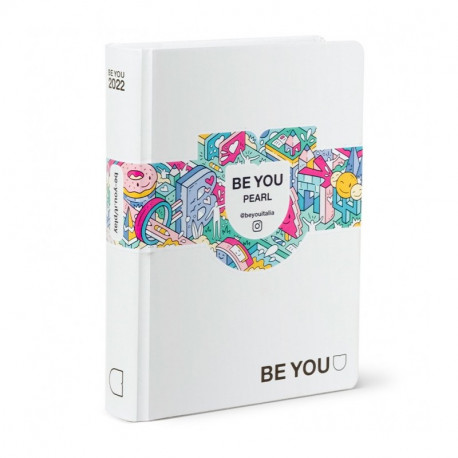 LIBRODIARIO AGENDA BE YOU 2021/22MIS.STANDARD 18,2X13,5X3CM COPERTINA BIANCA BEYOU PEARL GIOCHI PREZIOSI ITALY