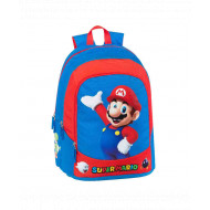 ZAINO SCUOLA ORGANIZZATO SUPER MARIO KIDS COLORE BLU E ROSSO 43X33X23CM ZAINETTO SCUOLA E TEMPO LIBERO PANINI SCULA ITAL