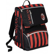 ZAINO SCUOLA ESTENSIBILE AC MILAN CROSS&GO 45X30X27CM ZAINO SDOPPIABILE +PALLONE CUOIO PRODOTTO UFFICIALE DA SEVEN ITALY