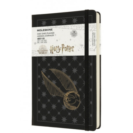 MOLESKINE HARRY POTTER AGENDA GIORNALIERA 18 MESI 2021/22 COPERTINA NERA C/ELASTICO STAMPA ORO LIMITED EDITION 13X21X3CM